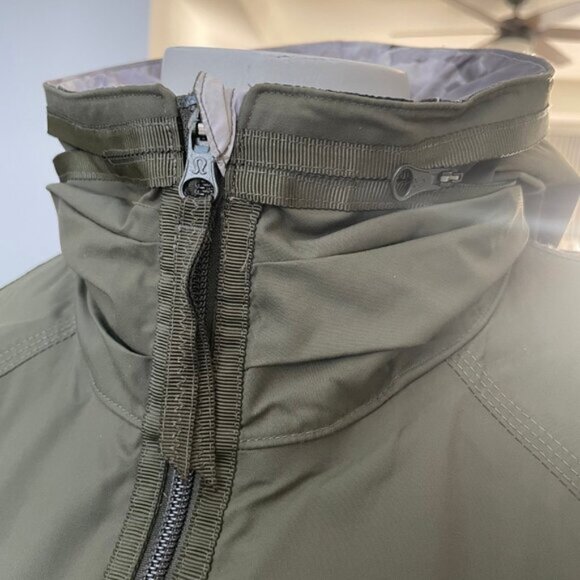 Lululemon Fo Drizzle Fatigue Green Jacket Sz 8 - Picture 8 of 13